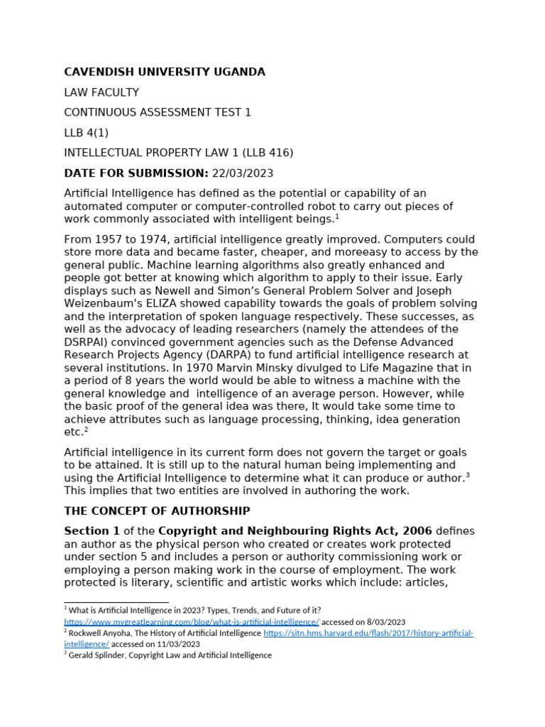 Intellectual Property Ting | PDF | Artificial Intelligence ...