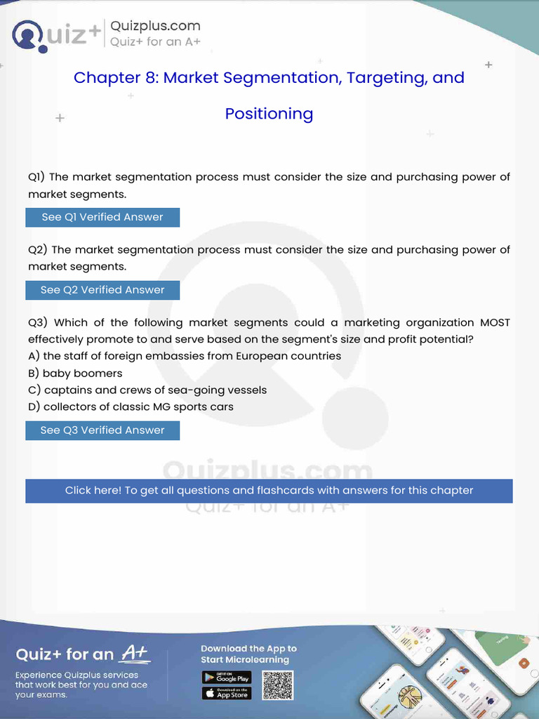 The Market Segmentation Process Must Consider The Size and Purchasing ...