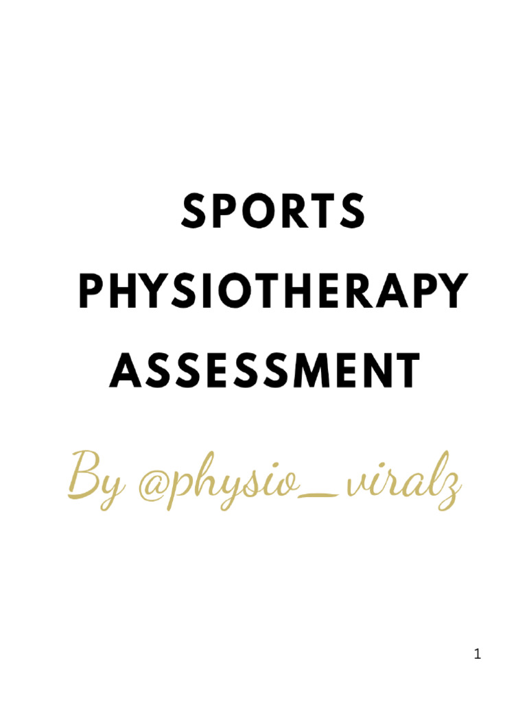 Sports Physiotherapy Assessment | PDF