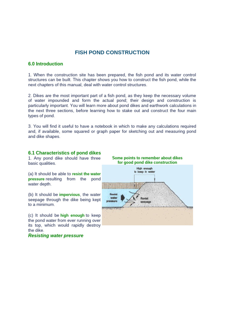 Pond Design | PDF