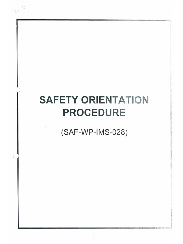 SAF WP IMS 028 Rev 04 Safety Orientation Procedure | PDF