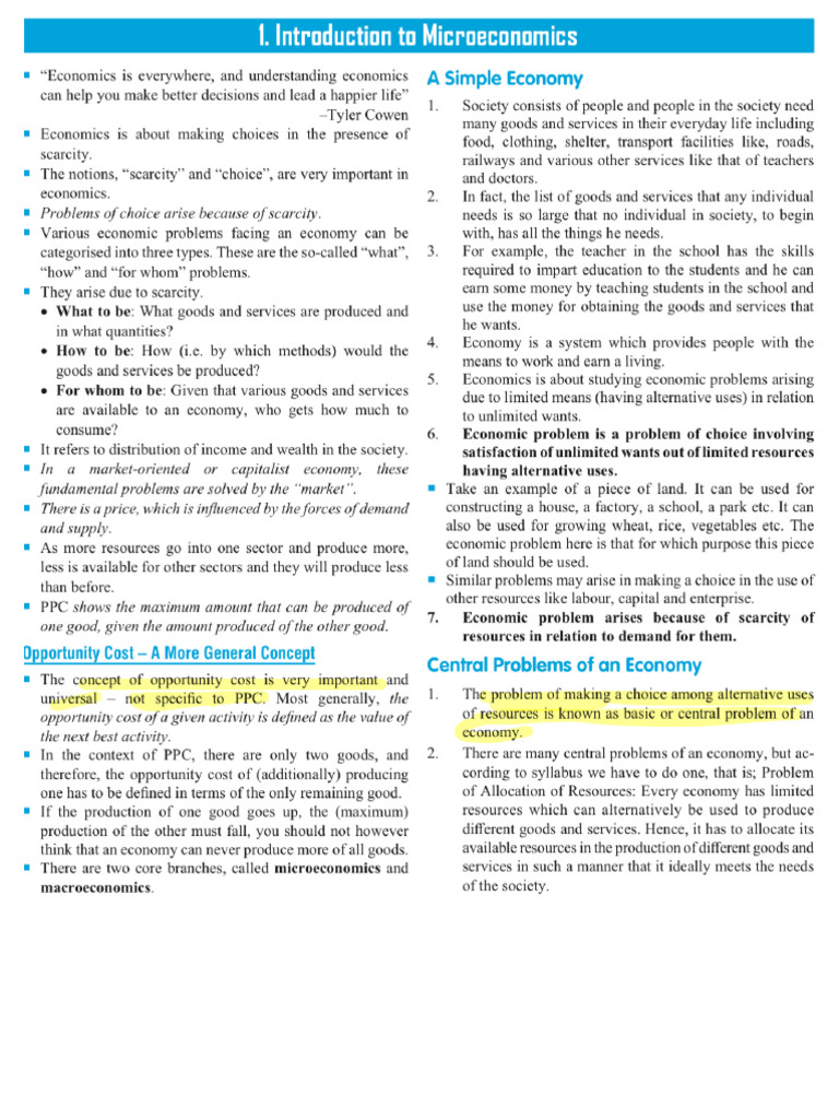 Chapter 1 (Introduction To Microeconomic) | PDF