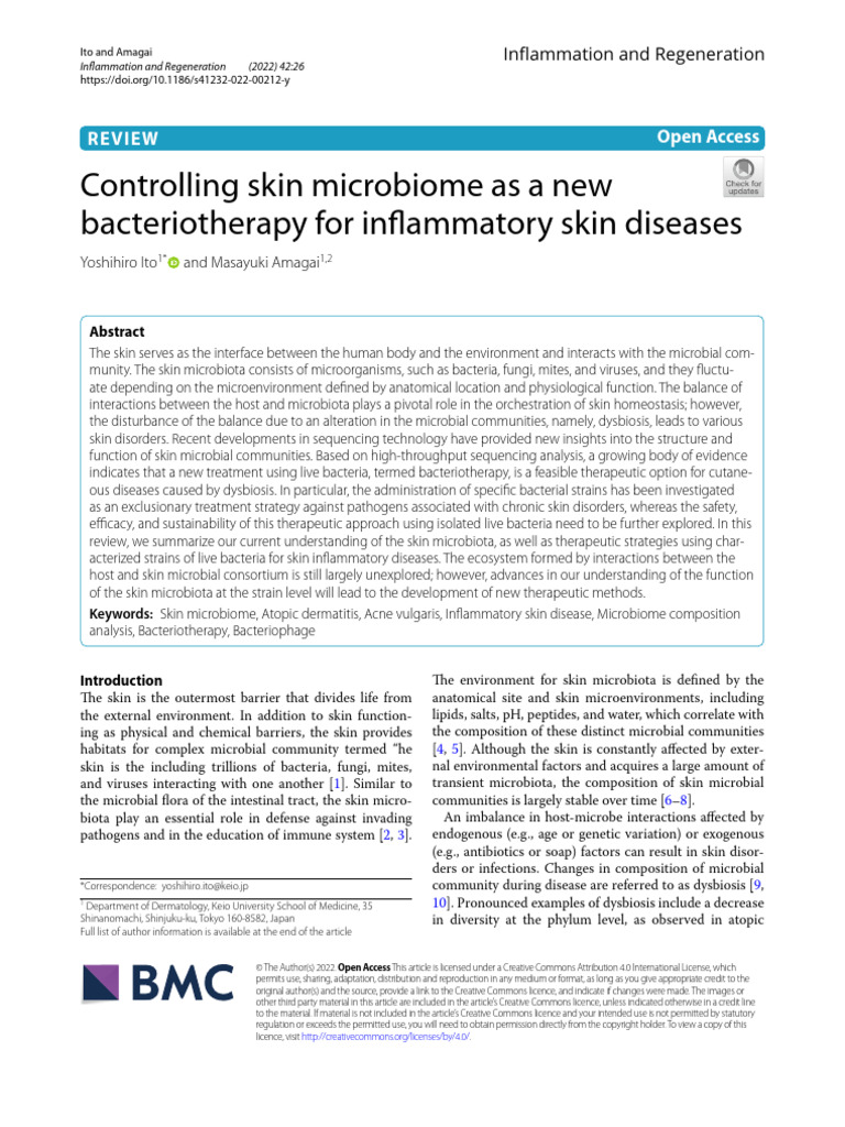 Controling Skin Microbiome For Therapy Inflamatory | PDF | Microbiota ...