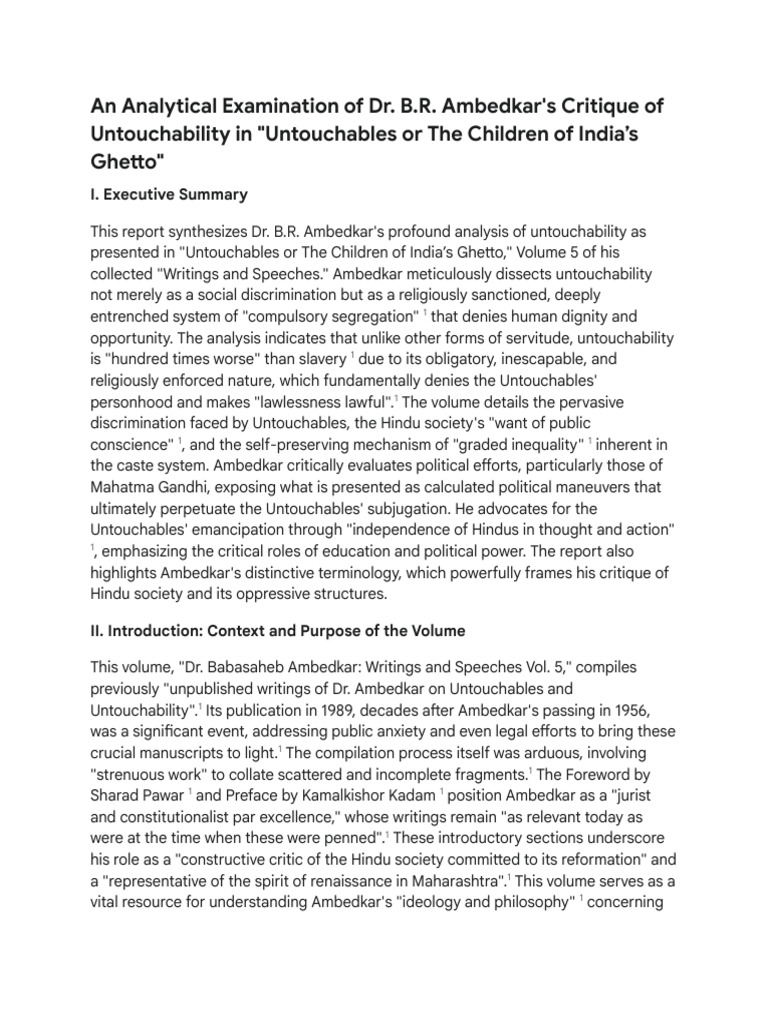 5 Ambedkar's Untouchability Analysis Summarized | PDF