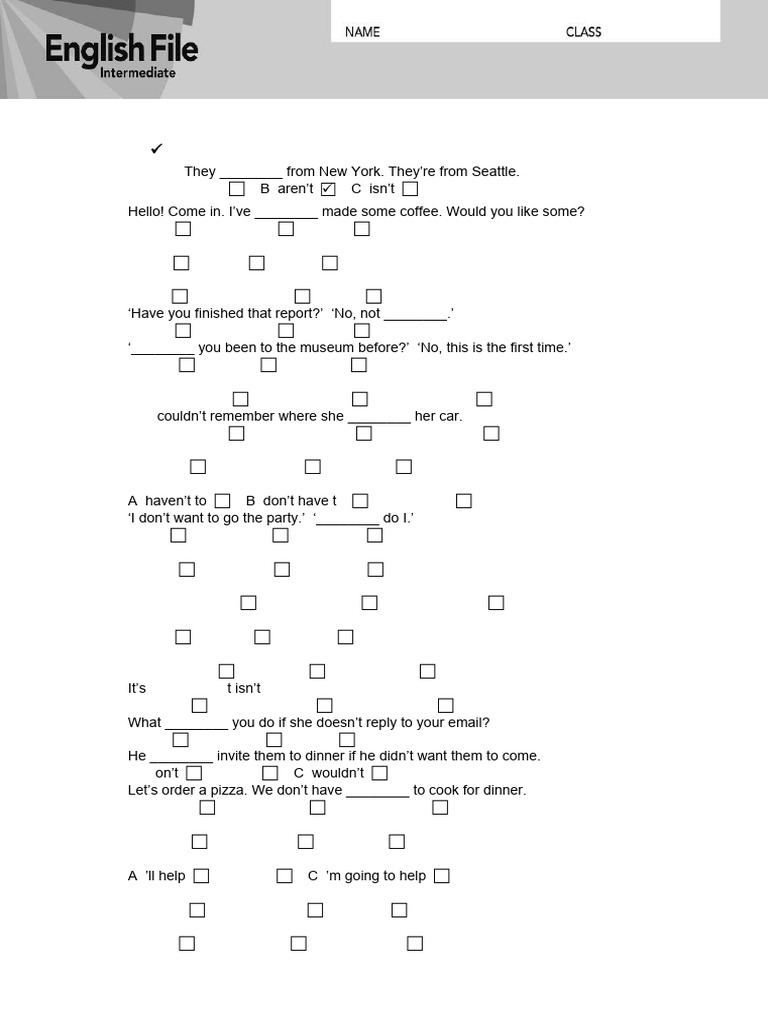 EF4e Int Entry Test | PDF