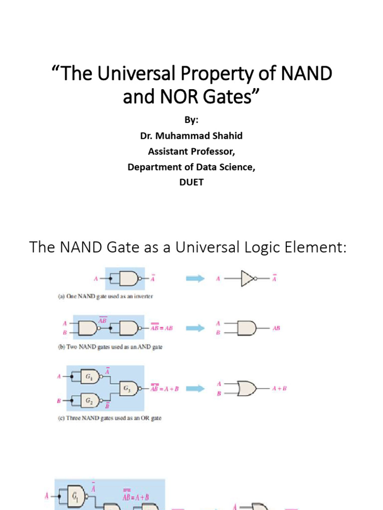 The Universal Property of NAND and NOR Gates | PDF