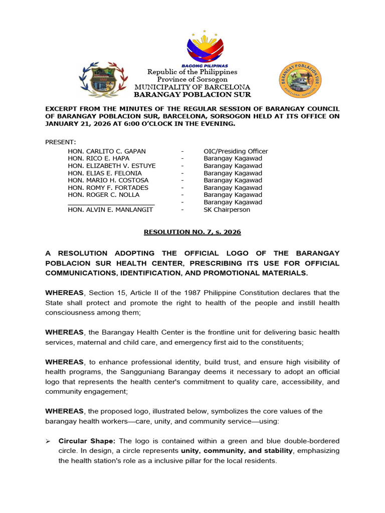 Sur Resolution For Health Center Logo | PDF
