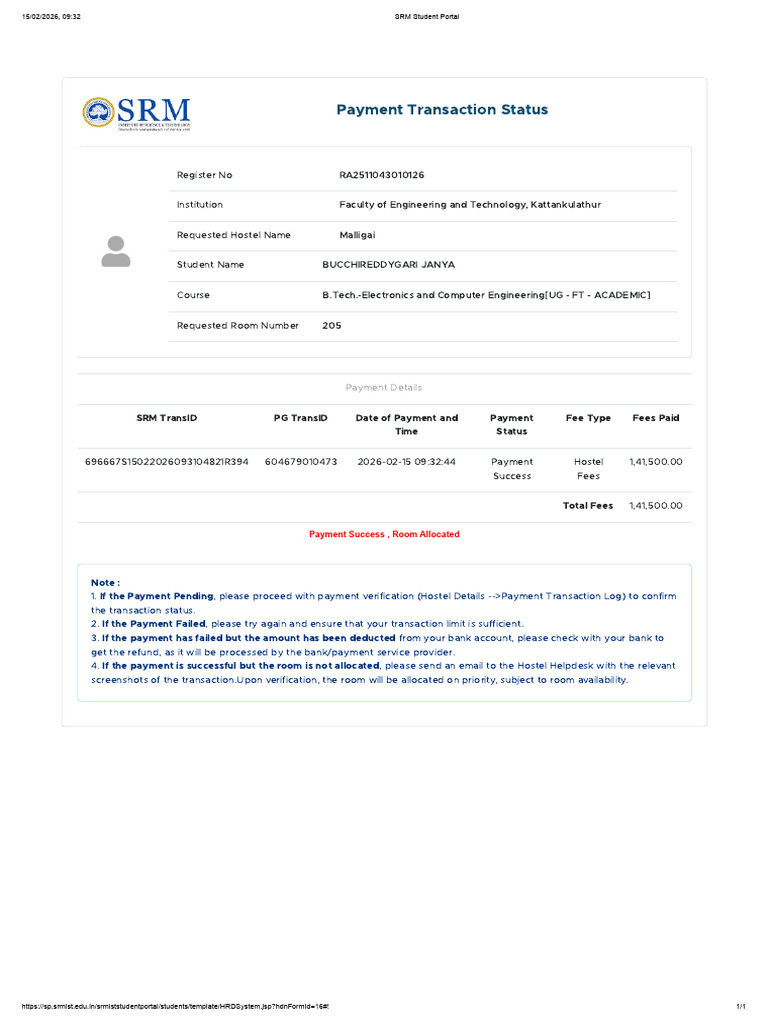 SRM Student Portal | PDF | Payments