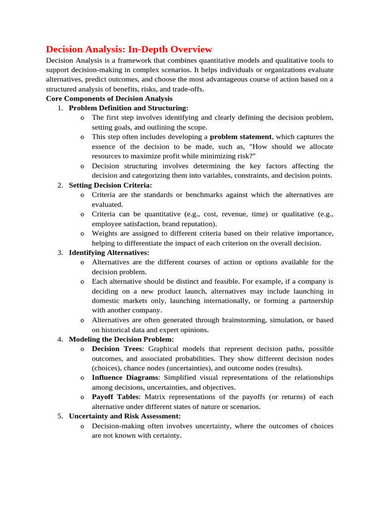 1 Introduction To Decision Modelling | PDF | Decision Making | Cost ...
