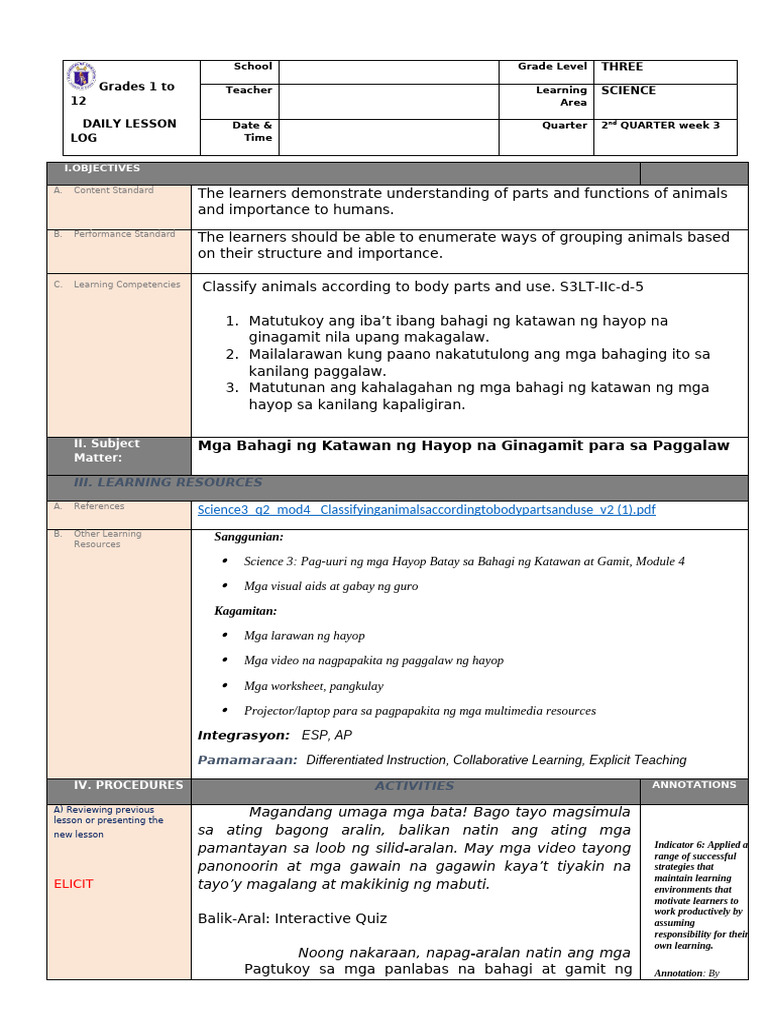 Science 3 q2 WK 3 | PDF