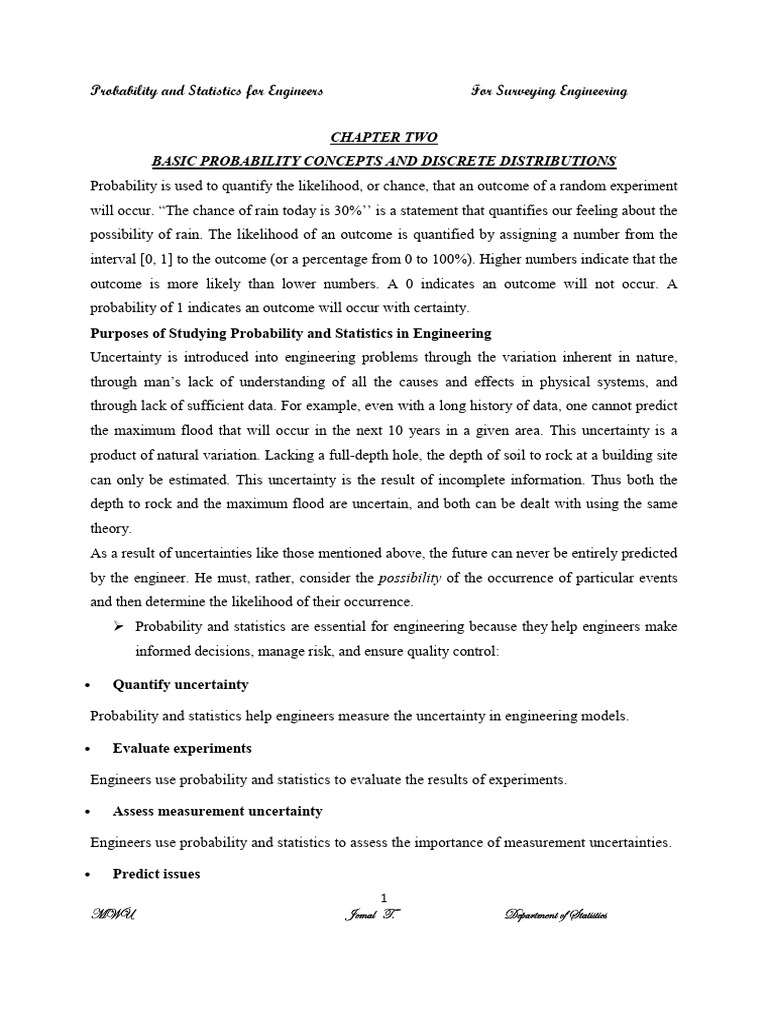Probability and Statistics For Surveying Engineering | PDF | Variance ...
