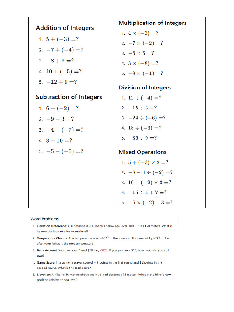 Integers | PDF