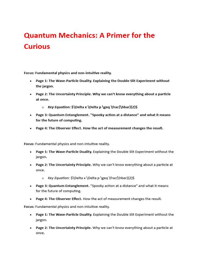 Quantum Mechanics | PDF