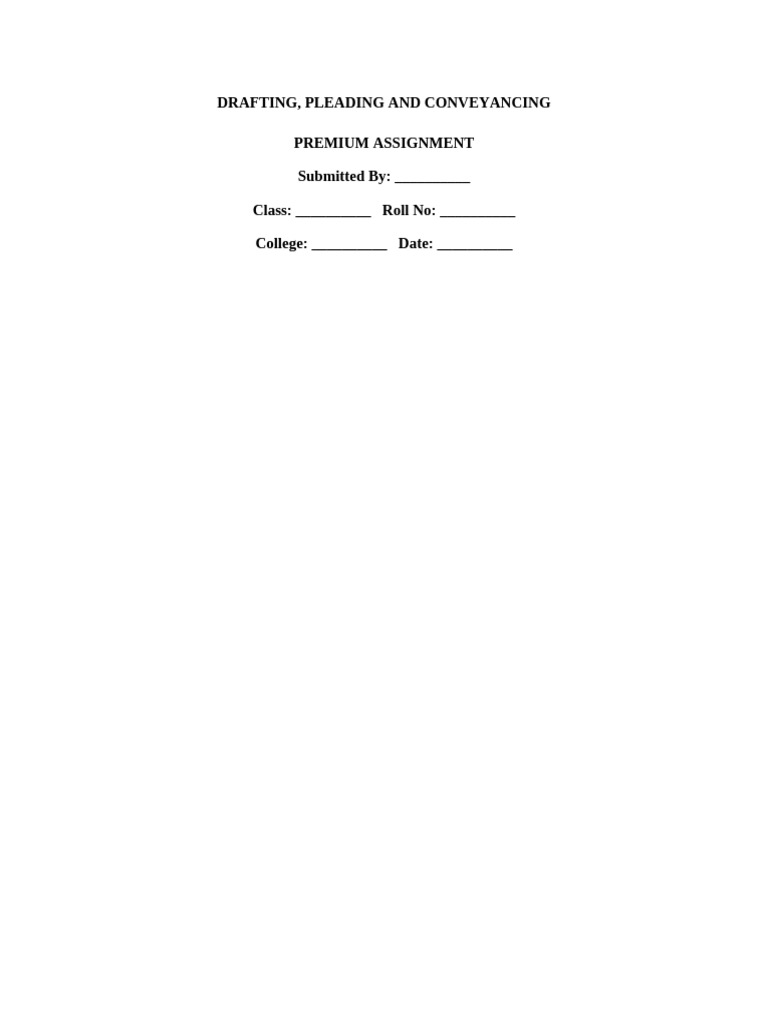 Premium Drafting Assignment | PDF