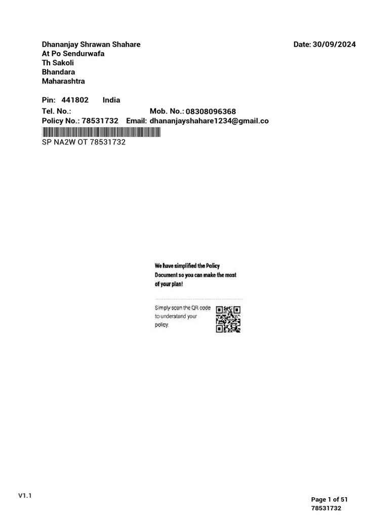 Policy Document | PDF | Insurance | Life Insurance