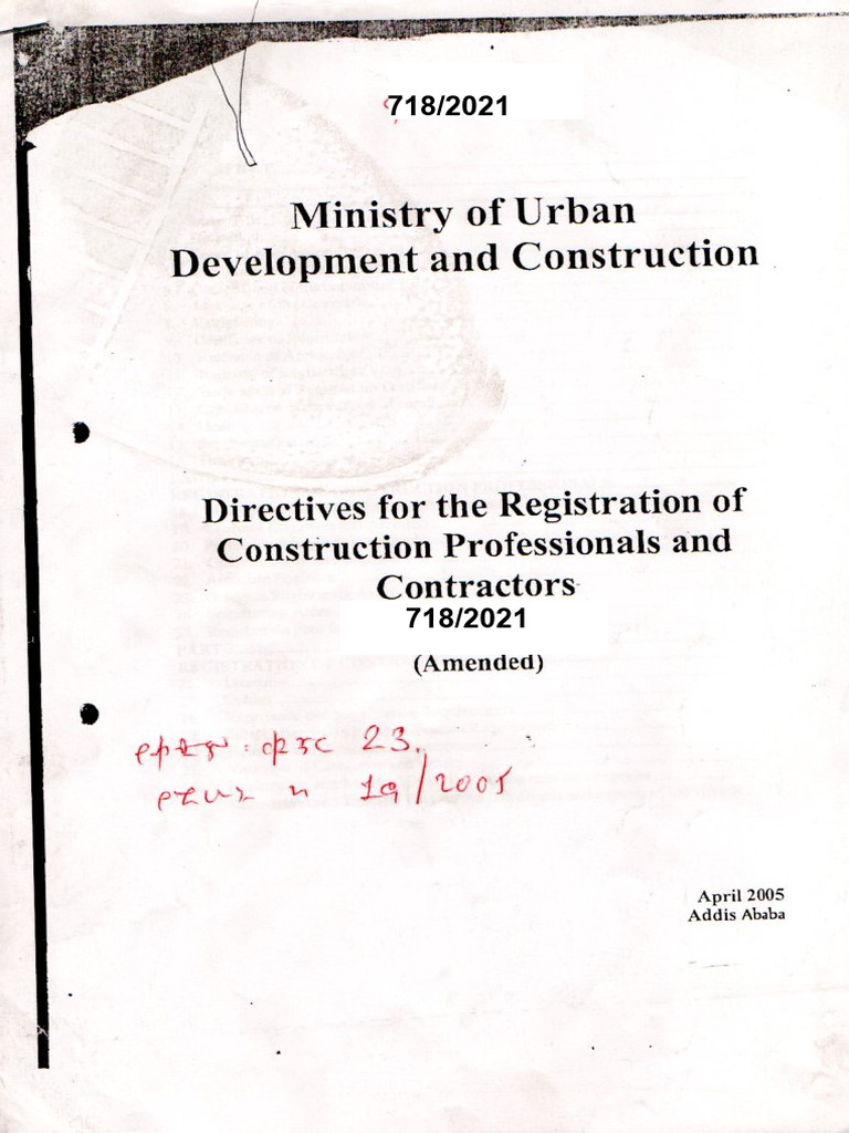 718 Amended Directive For The Registration of Construction ...