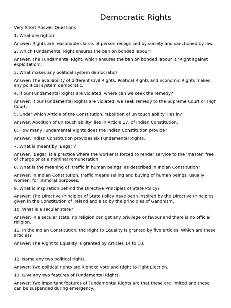 Democratic Rights | PDF