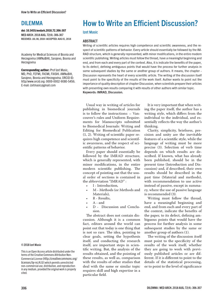 How To Write An Efficient Discussion | PDF