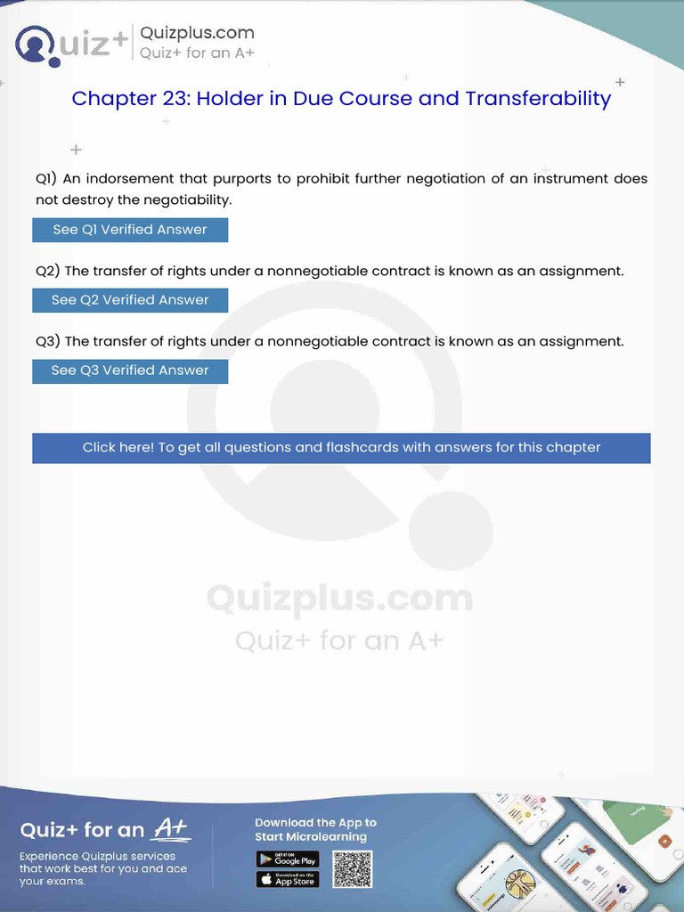 An Indorsement That Purports To Prohibit Further Negotiation of An ...