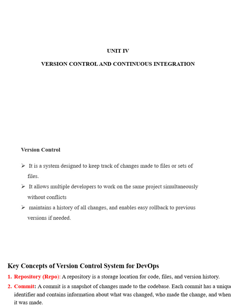 Unit 4 | PDF | Version Control | Computer Science