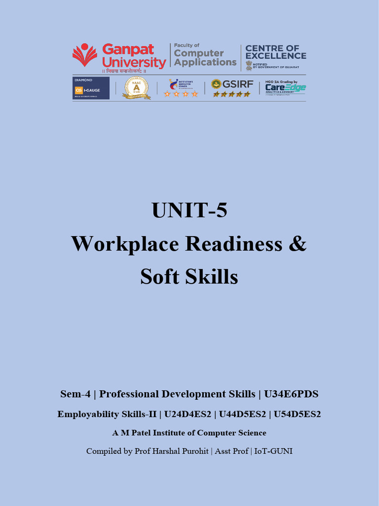 HP S4U5 Workplace Readiness and Soft Skills Notes | PDF