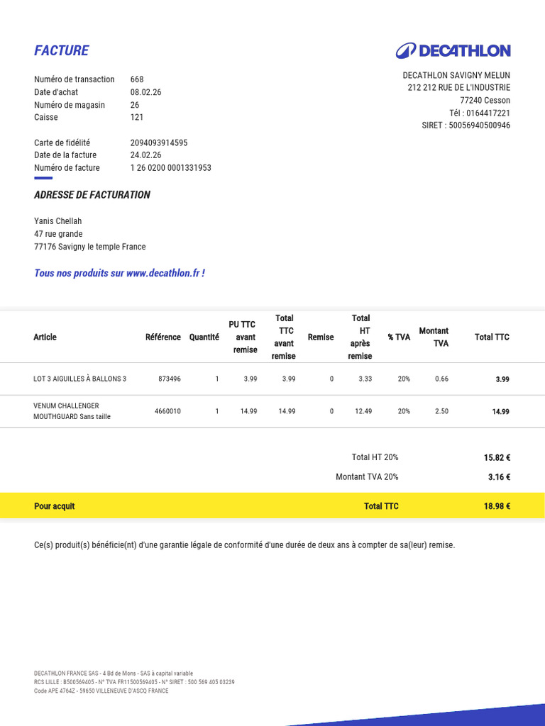 DecathlonInvoice 7 26 26 20260208143610 121 668 | PDF