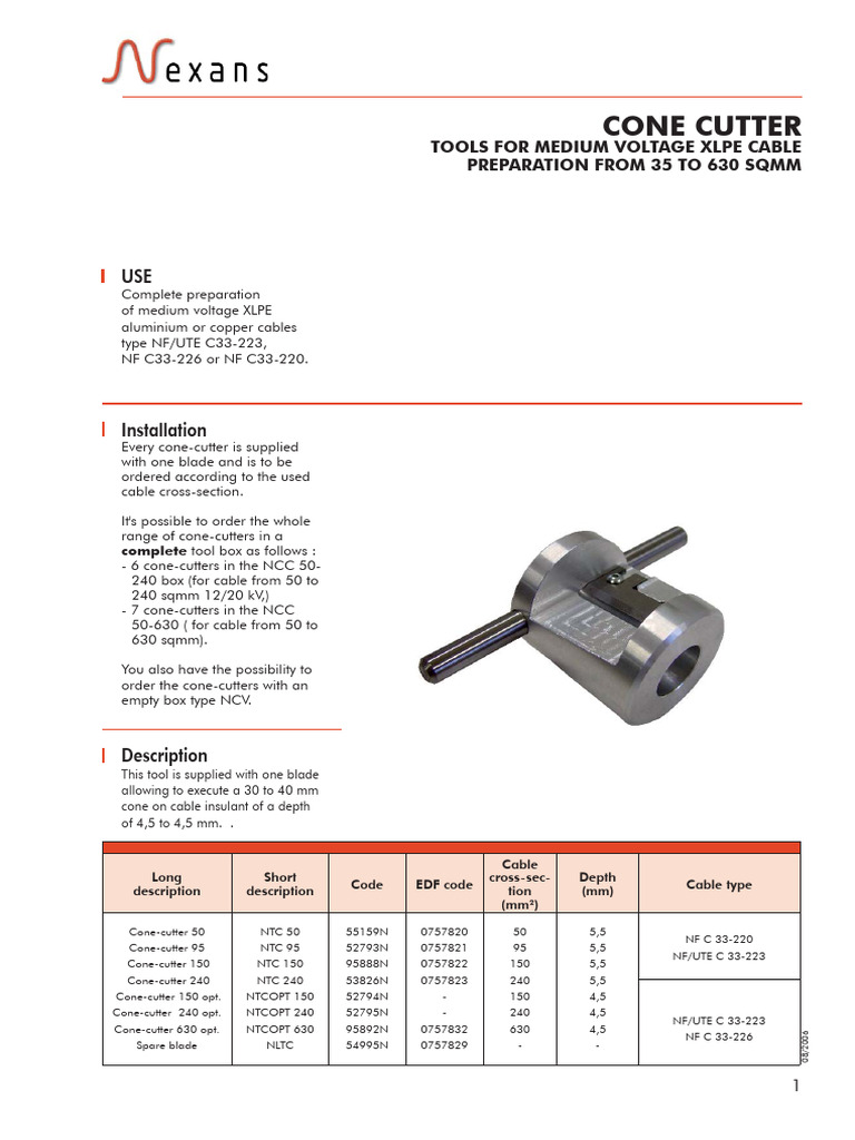 Cones Cutters | PDF | Electricity | Electric Power