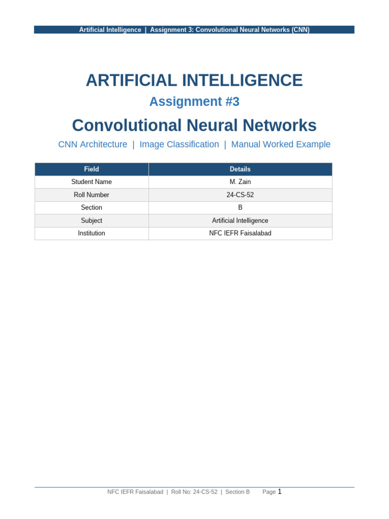 Assignment3 CNN | PDF