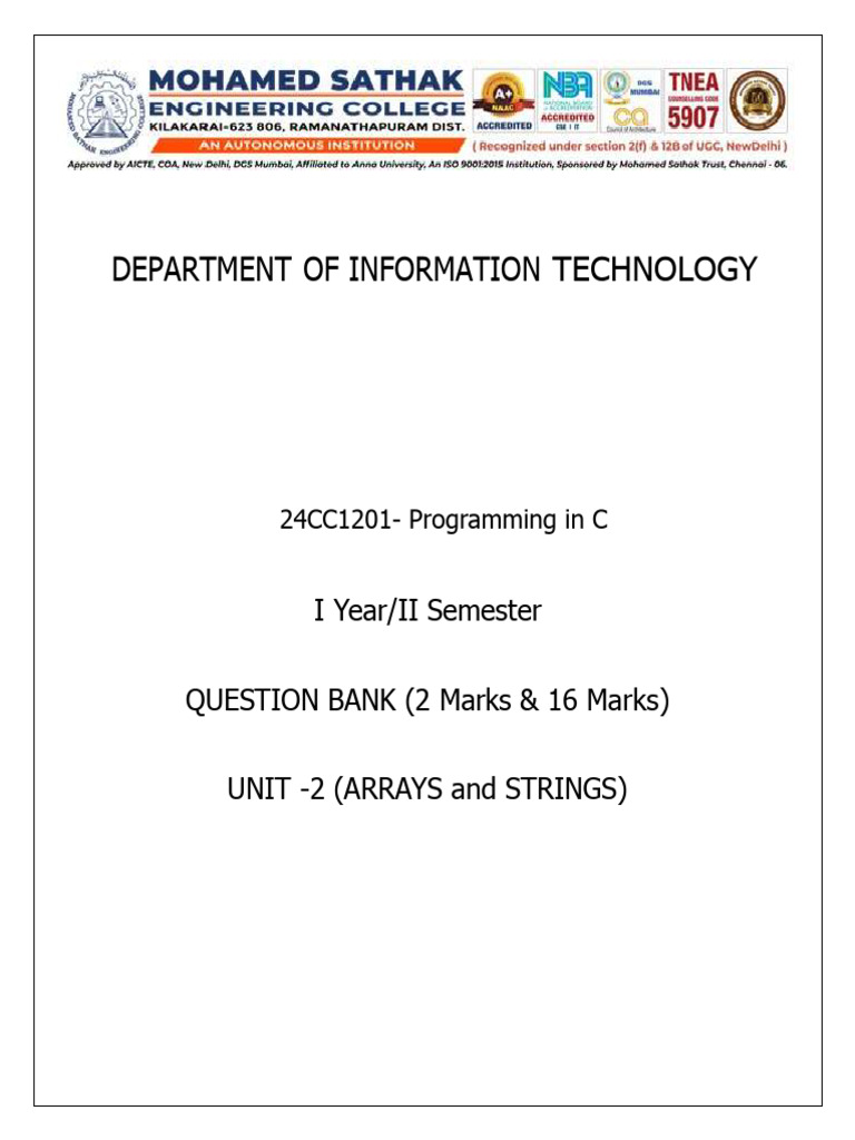 24CC1201 PC Unit 2 Two Mark With Ans | PDF