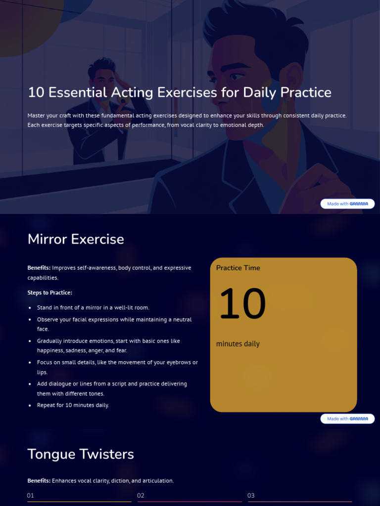 10 Essential Acting Exercises For Daily Practice | PDF | Emotions ...