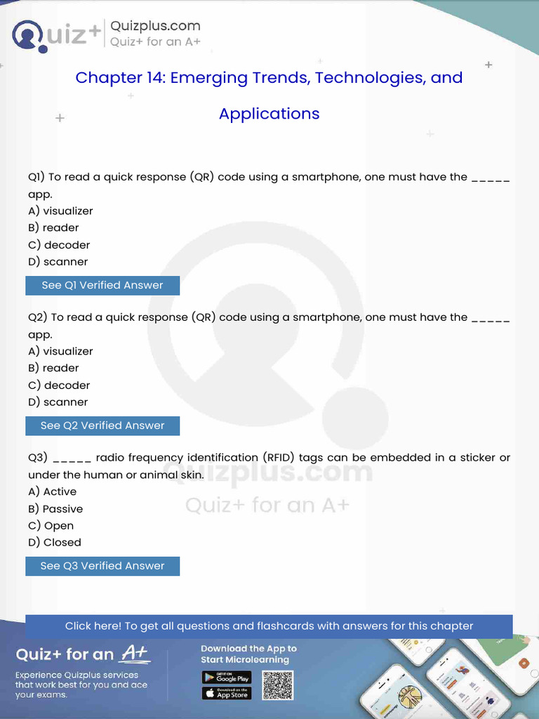To Read A Quick Response QR Code Using A Smartphone One Must Have The ...