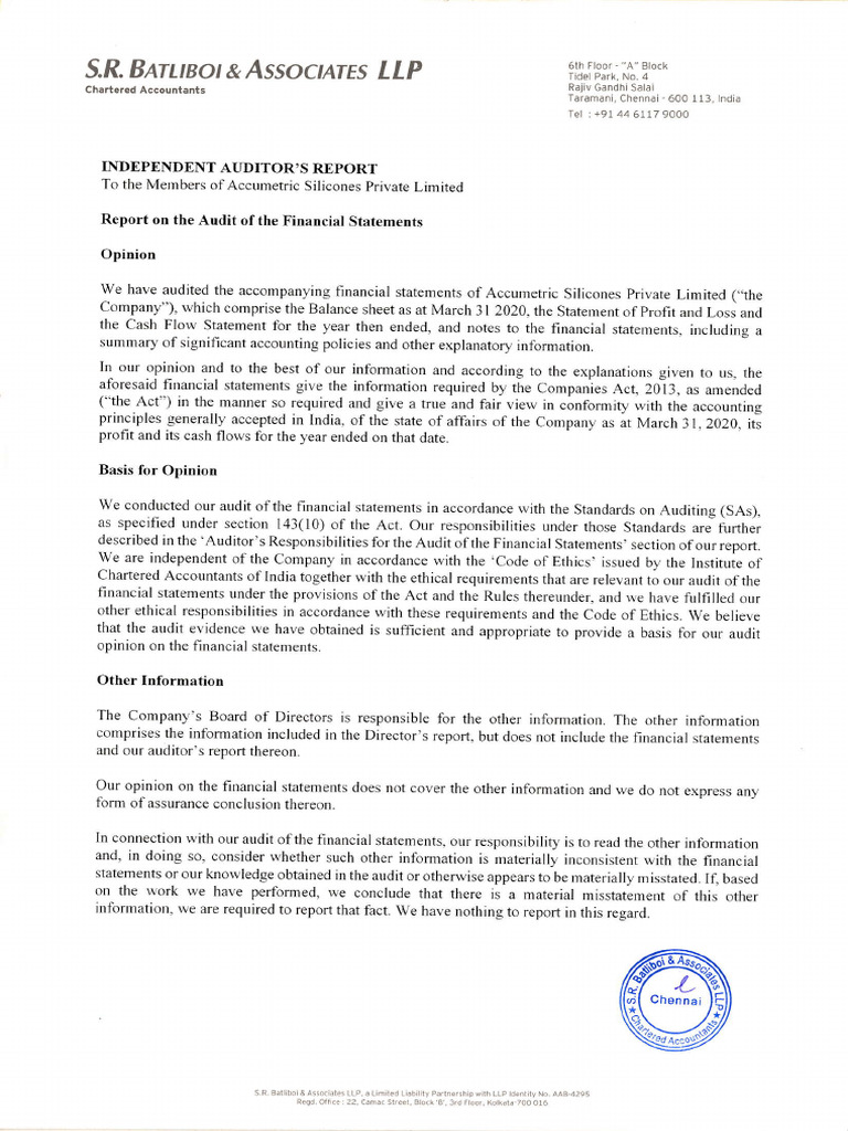 Auditors Report | PDF