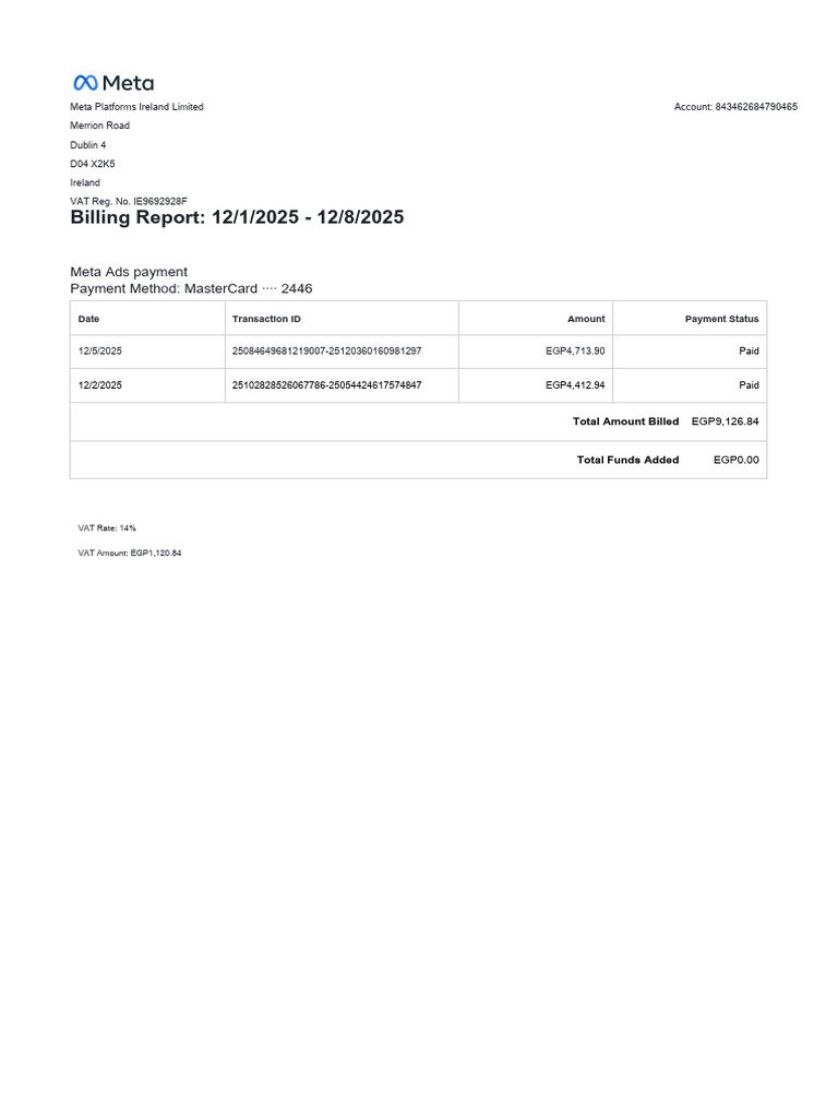 2025 12 01 2025 12 08 - Invoice - Summary | PDF