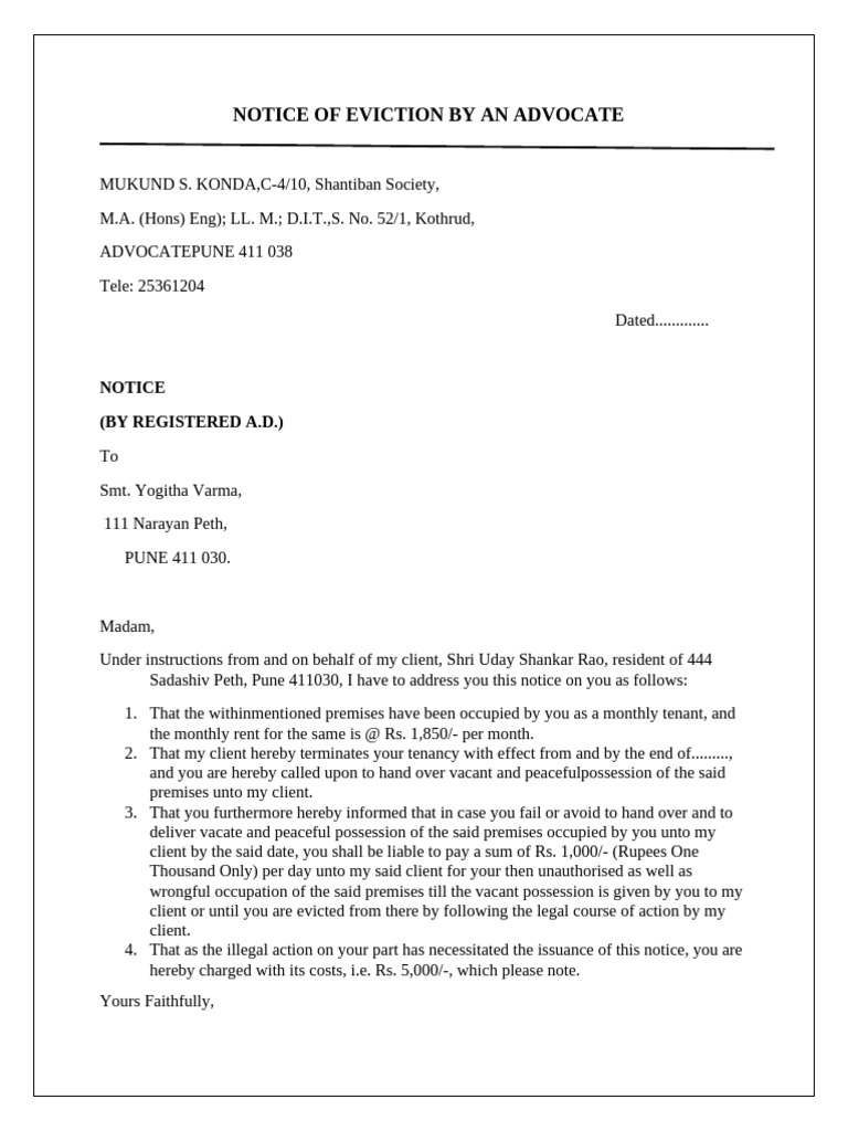 Notice of Eviction | PDF