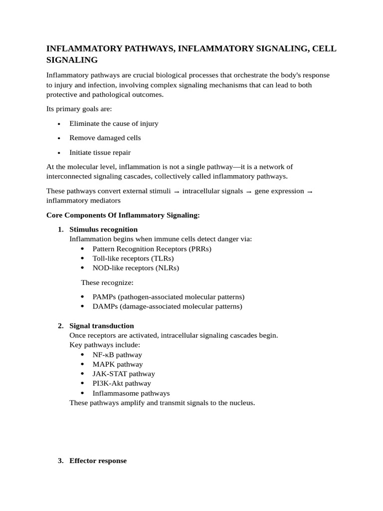 Inflammatory Pathways | PDF