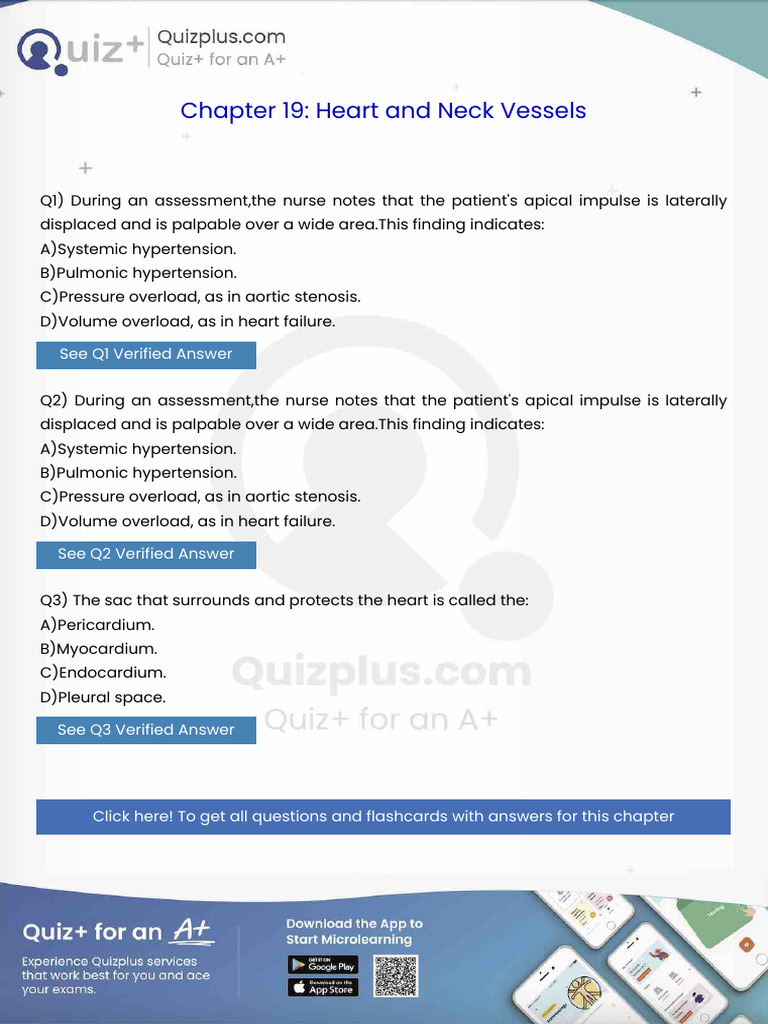 During An Assessmentthe Nurse Notes That The Patients Apical Impulse Is ...