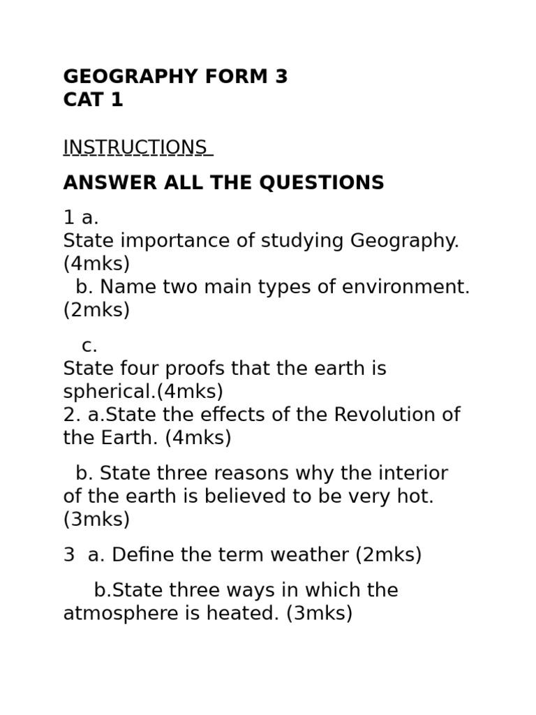 Geography f3 | PDF