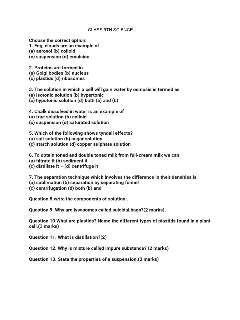 9th Science | PDF