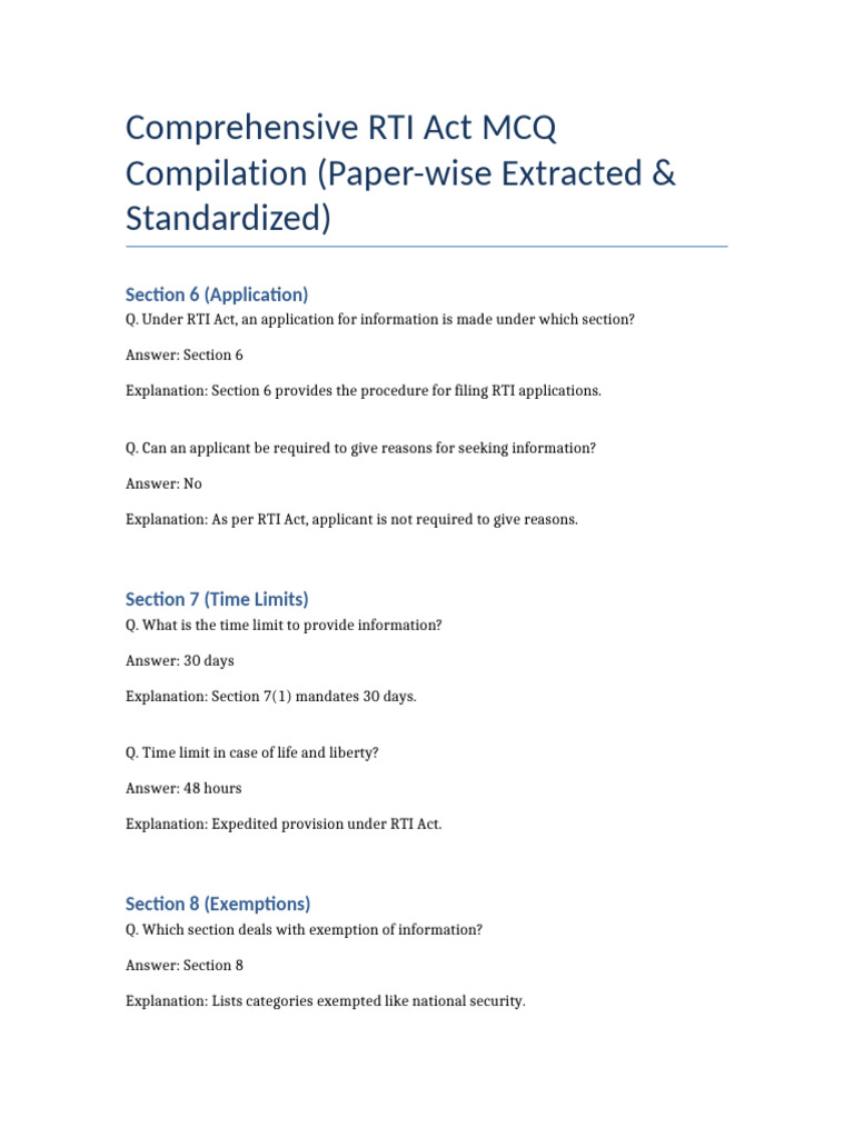 Full RTI Compilation | PDF