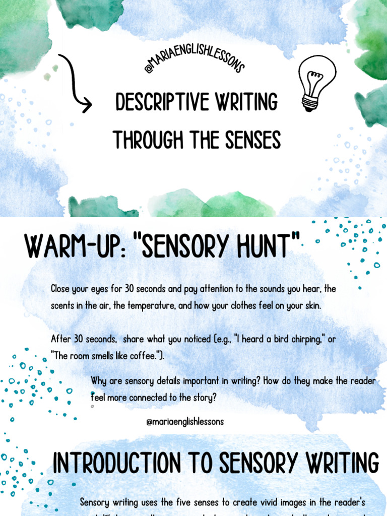 Descriptive Writing Through The Senses PDF | PDF