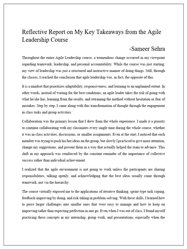 24DM320 - Sameer Sehra - Agile Leadership | PDF | Leadership | Agile ...