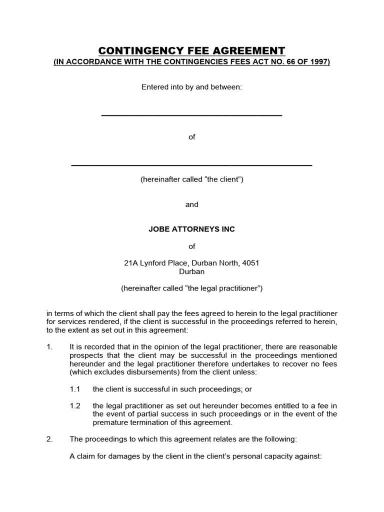 Contingency Fee Agreement New Client 2026 | PDF | Taxes | Lawyer