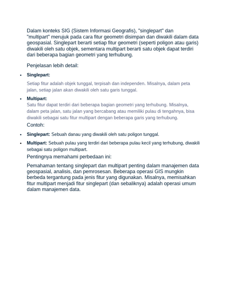 Singlepart Dan Multipart Dalam Konteks SIG | PDF