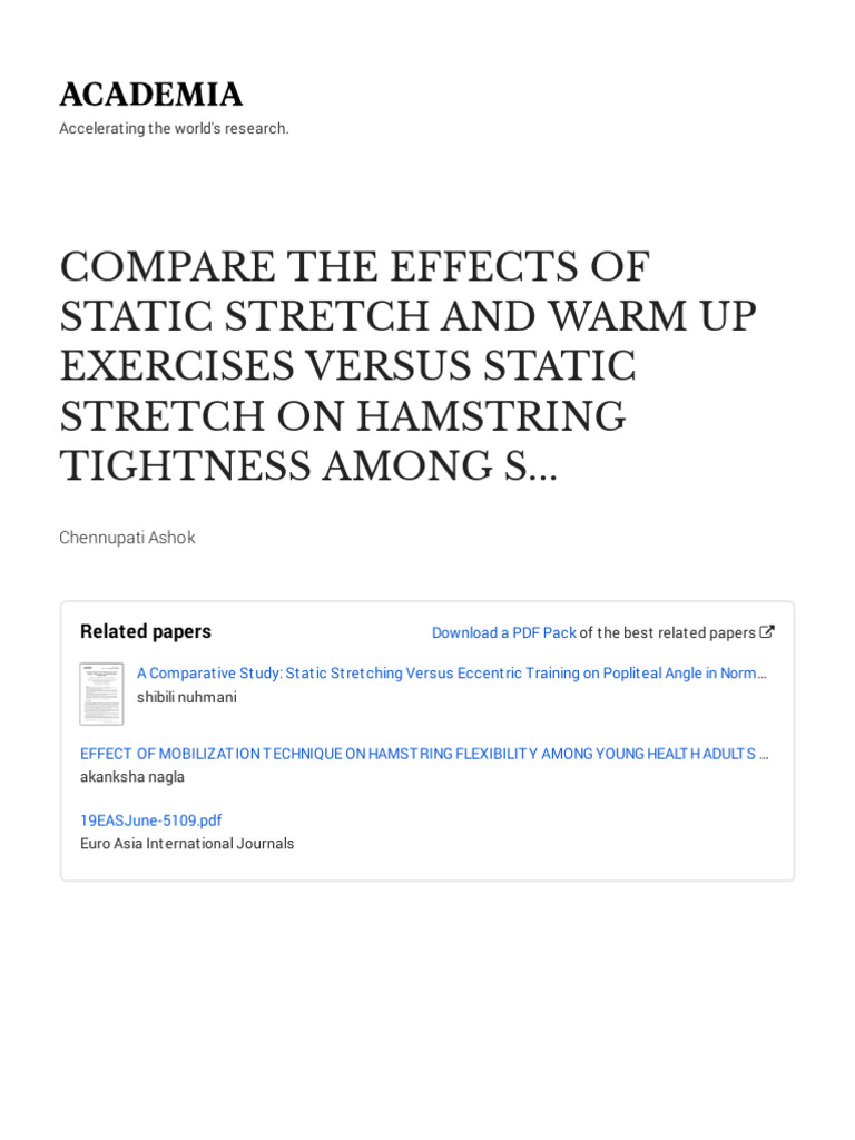 3 Static Stretch Hamstrings May 2013 | PDF