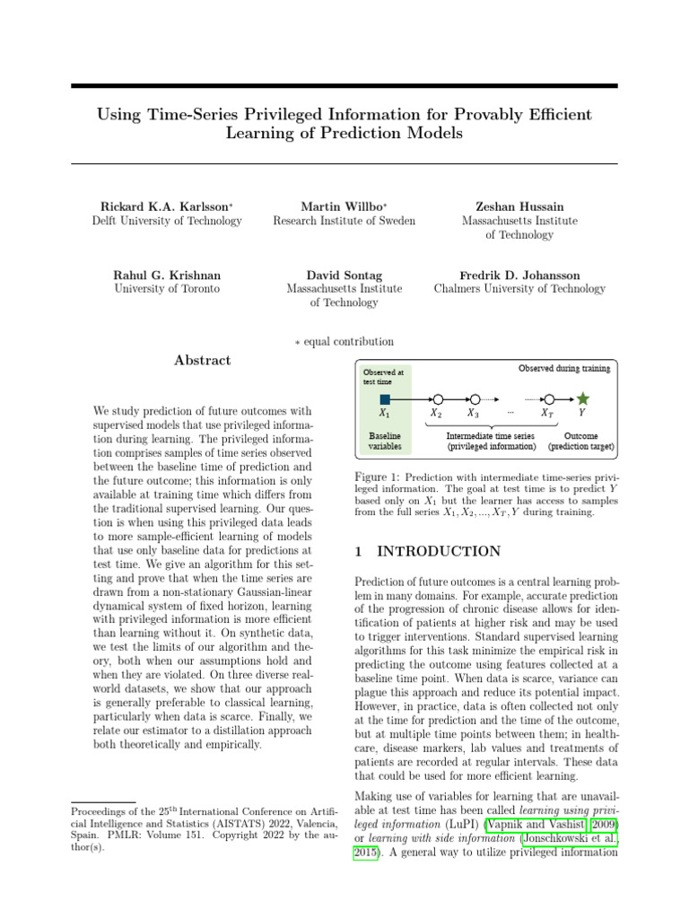 Using Time-Series Privileged Information For Provably Efficient ...
