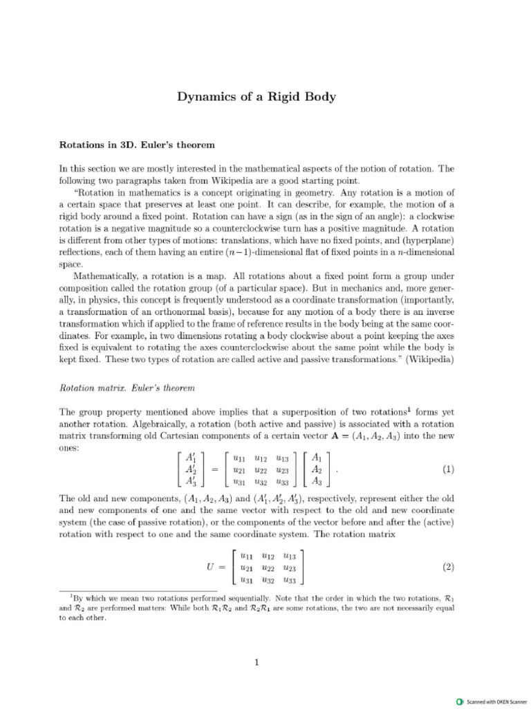 281 Rigid Body | PDF