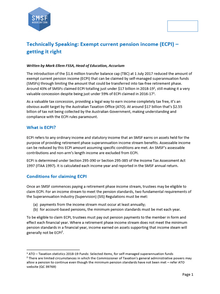 Exempt Current Pension Income | PDF