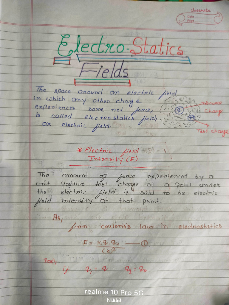 Electrostatic Class 12 Notes | PDF