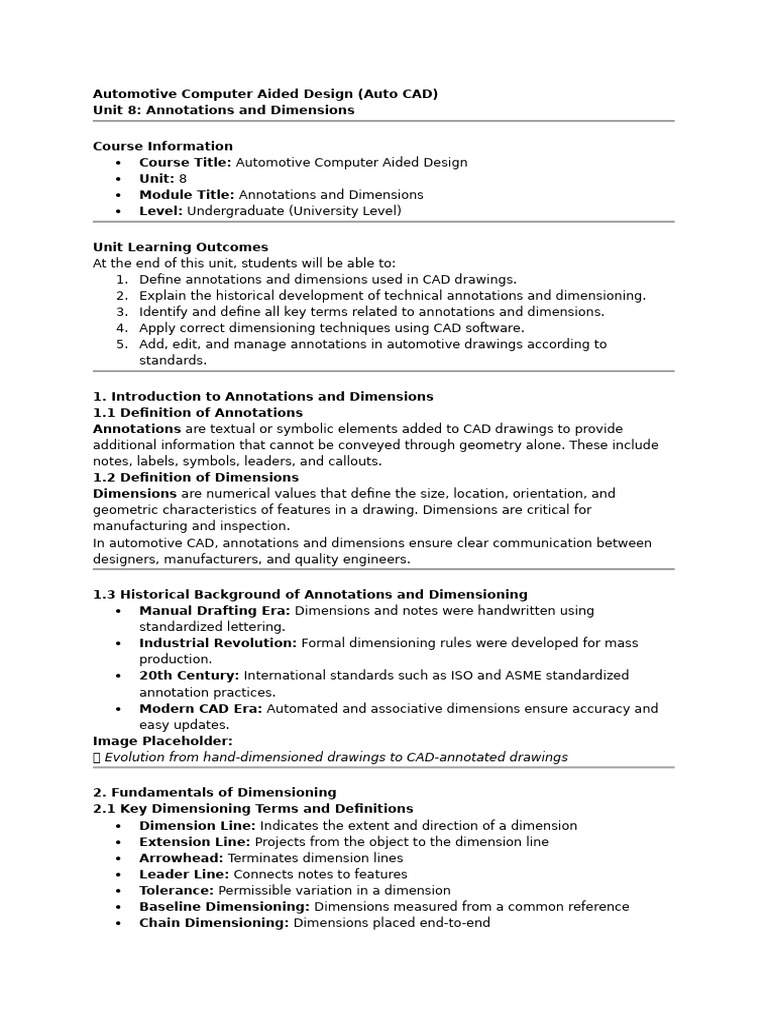 Unit 8 Annotations and Dimensions | PDF