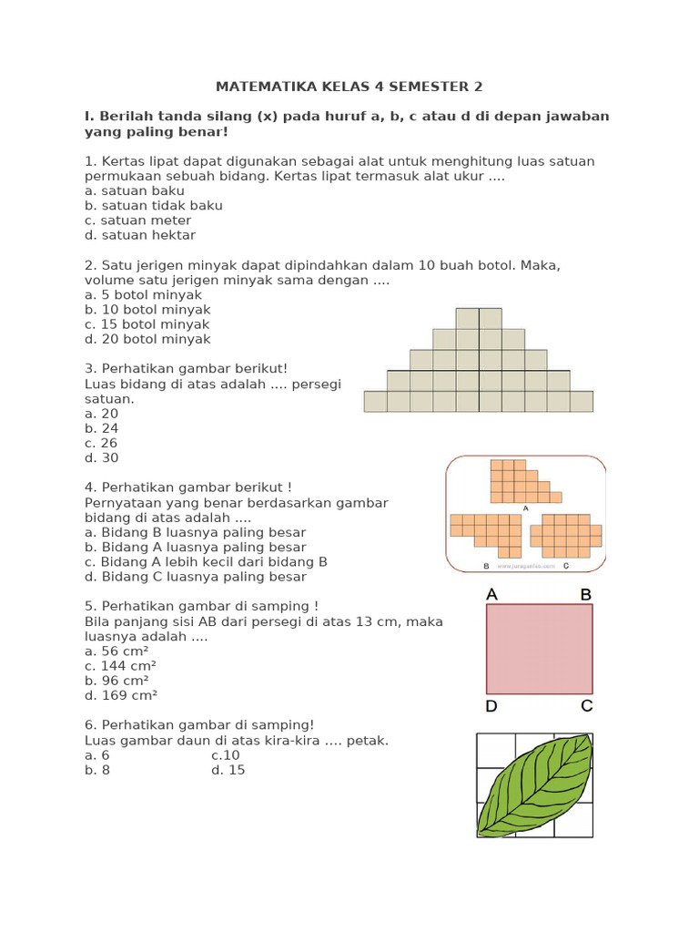 Matematika Kelas 4 Semester 2 | PDF
